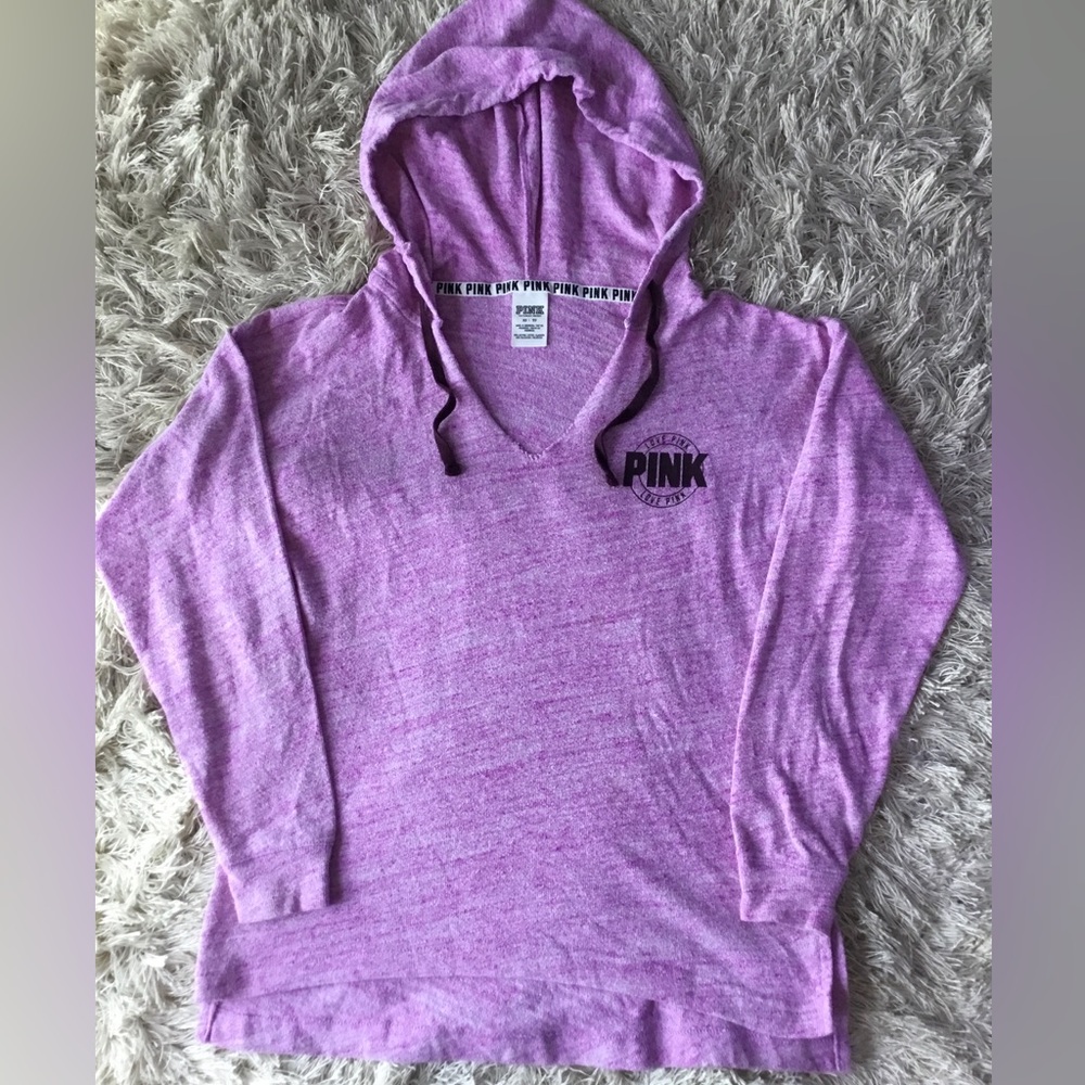 PINK VICTORIA’S SECRET Women’s size XS PINK HOODIE SHIRT